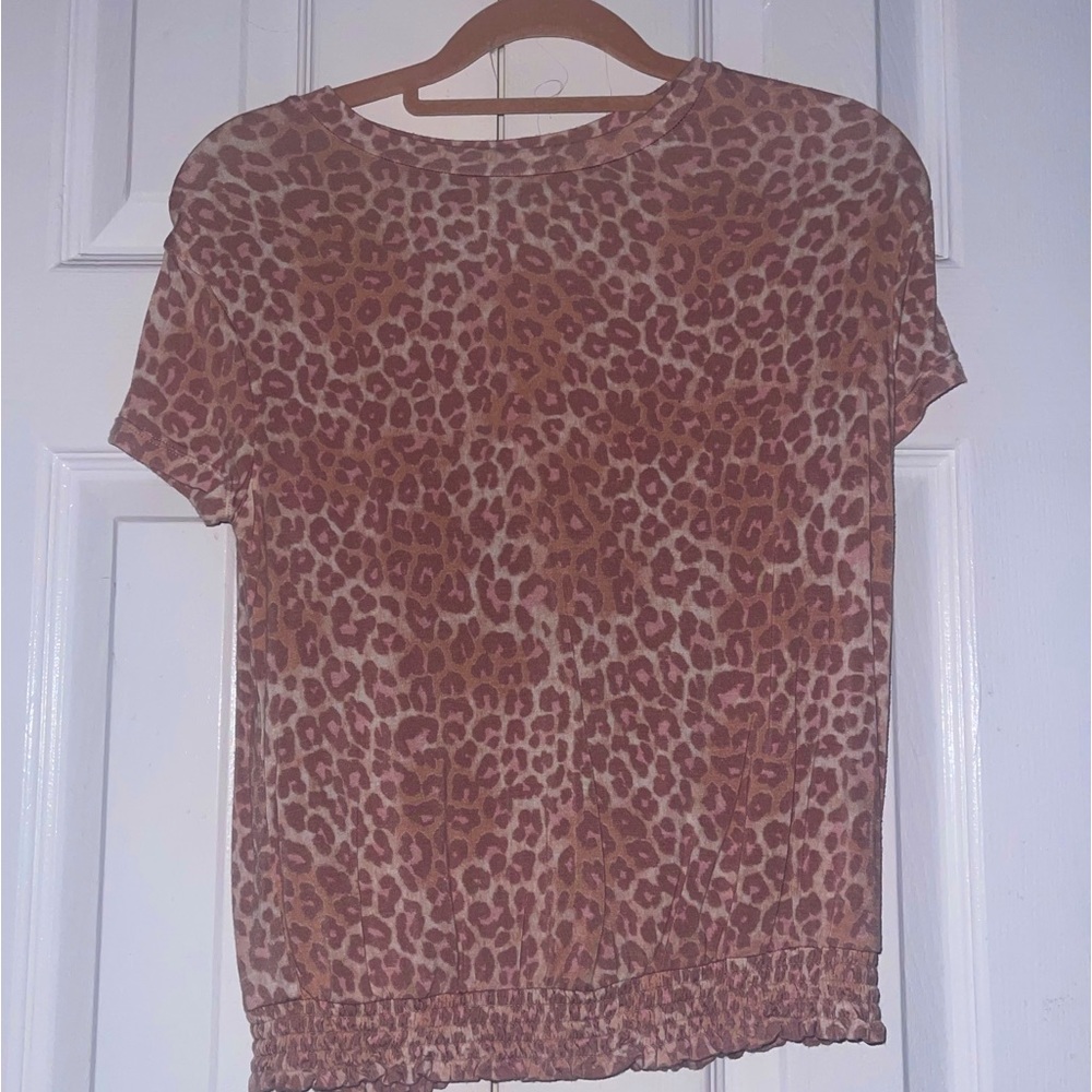 ArtClass girls pink leopard print top LARGE
